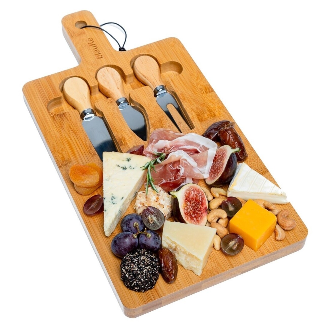 Bamboo Cheese Board And Knife Set 12X8 Inch Charcuterie Tray With Storage